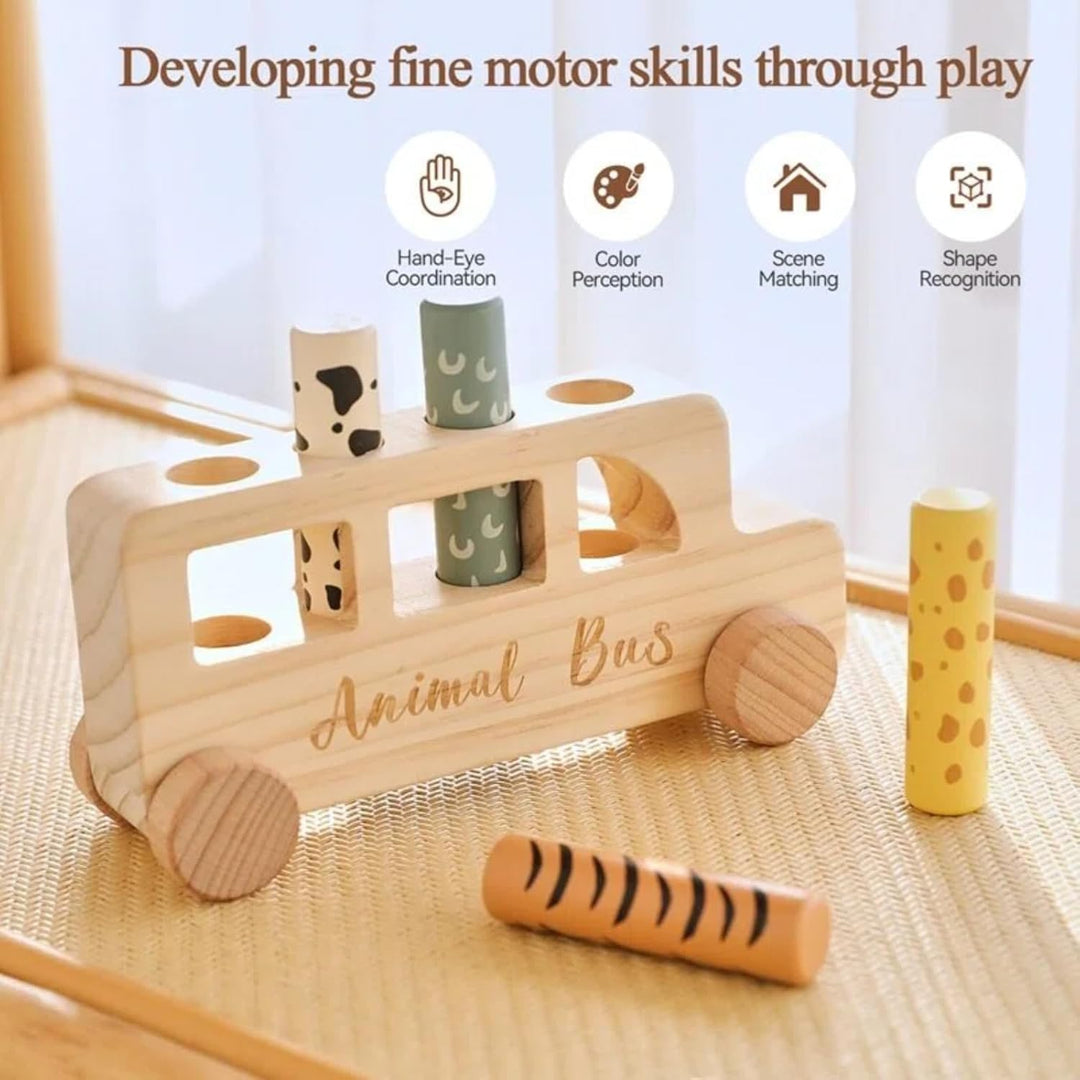 Traditional Wooden Pop Up Toys for BabiesBus Toy