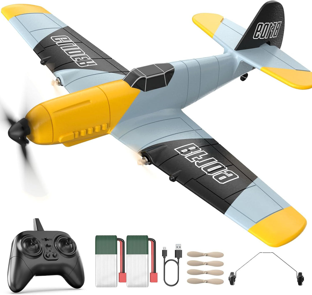 DEERC Avión RC BF-109 de 3 canales con control remoto, avión de com...