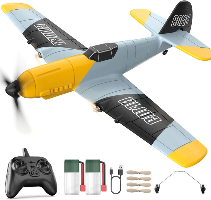 DEERC Avión RC BF-109 de 3 canales con control remoto, avión de com...