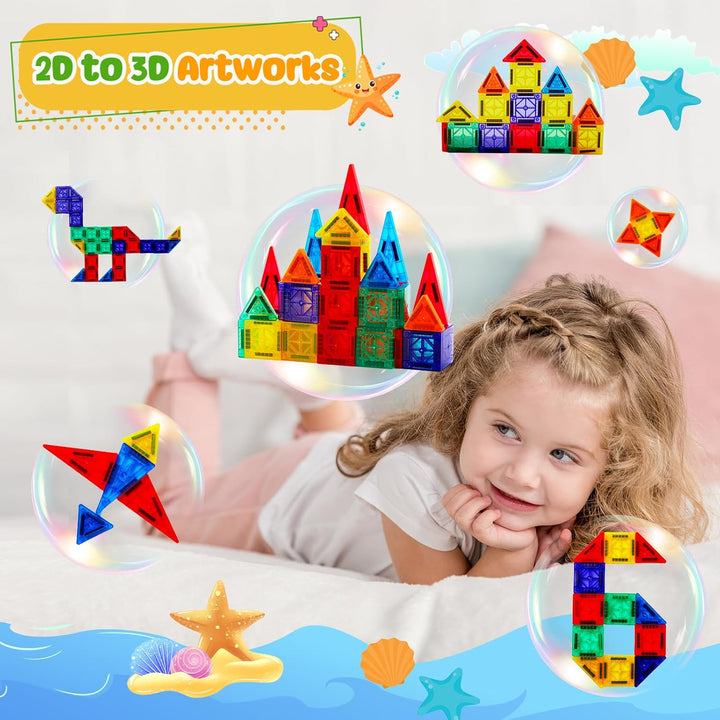 FNJO Mini azulejos magnéticos, juego de construcción magnética, 60...