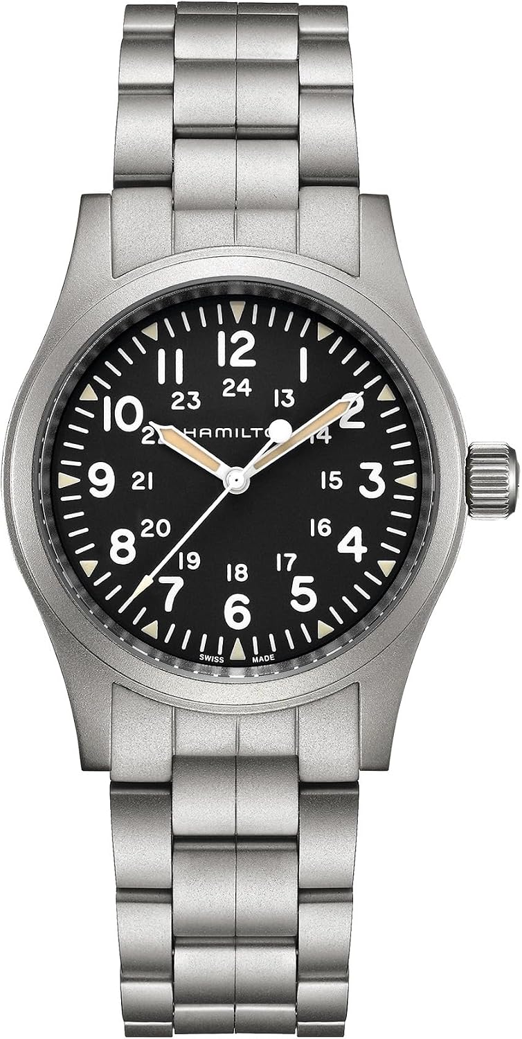 Hamilton Khaki Field Reloj mecánico para hombre, caja de acero inoxidable