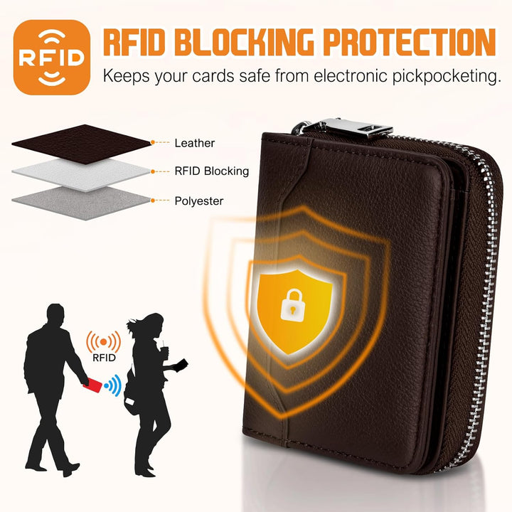 HUANLANG Billetera para hombre con bloqueo RFID, multitarjetero, bi...
