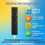 Control remoto de TV recargable para televisores inteligentes Samsung, compatible con Samsung Smart TV 2019-2026, carga solar, control de voz, carga rápida USB-C, garantía de 2 años