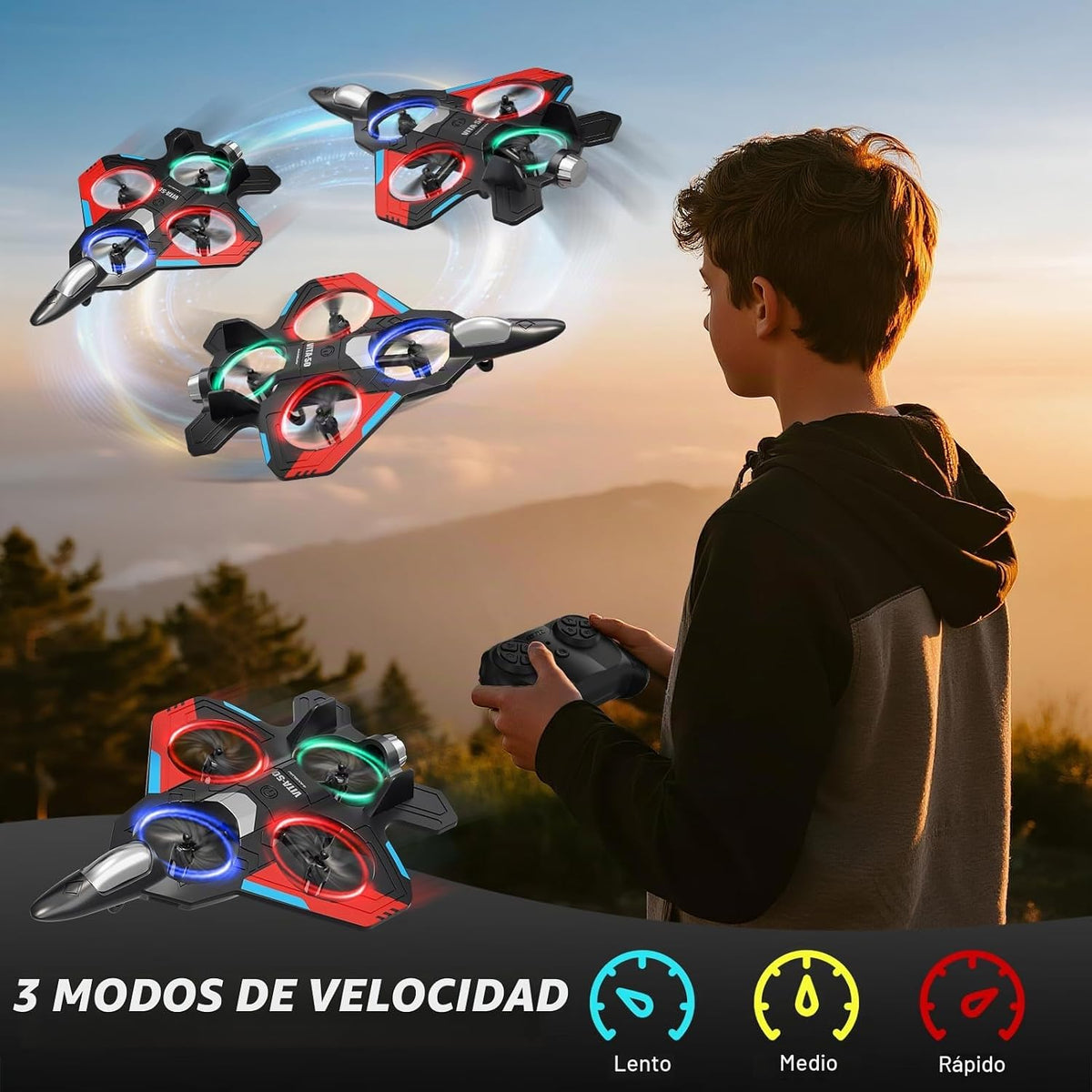 4DRC Aviones RC con control remoto para niños, aviones de control remoto de espuma para niños, adultos principiantes, helicópteros de combate a control remoto para niños y adultos, giro de 360° fácil