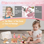 Maquillaje de madera para niños pequeños de 1 a 3 años, 100% seguro y no tóxico