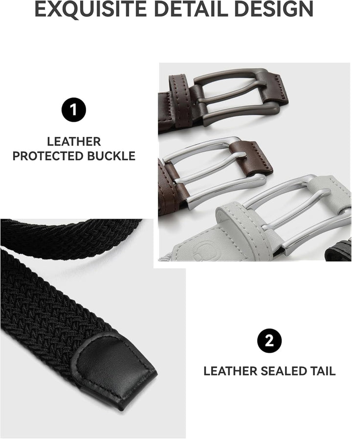 CHAOREN Cinturón elástico para hombre, paquete de 2 - Cinturones tr...