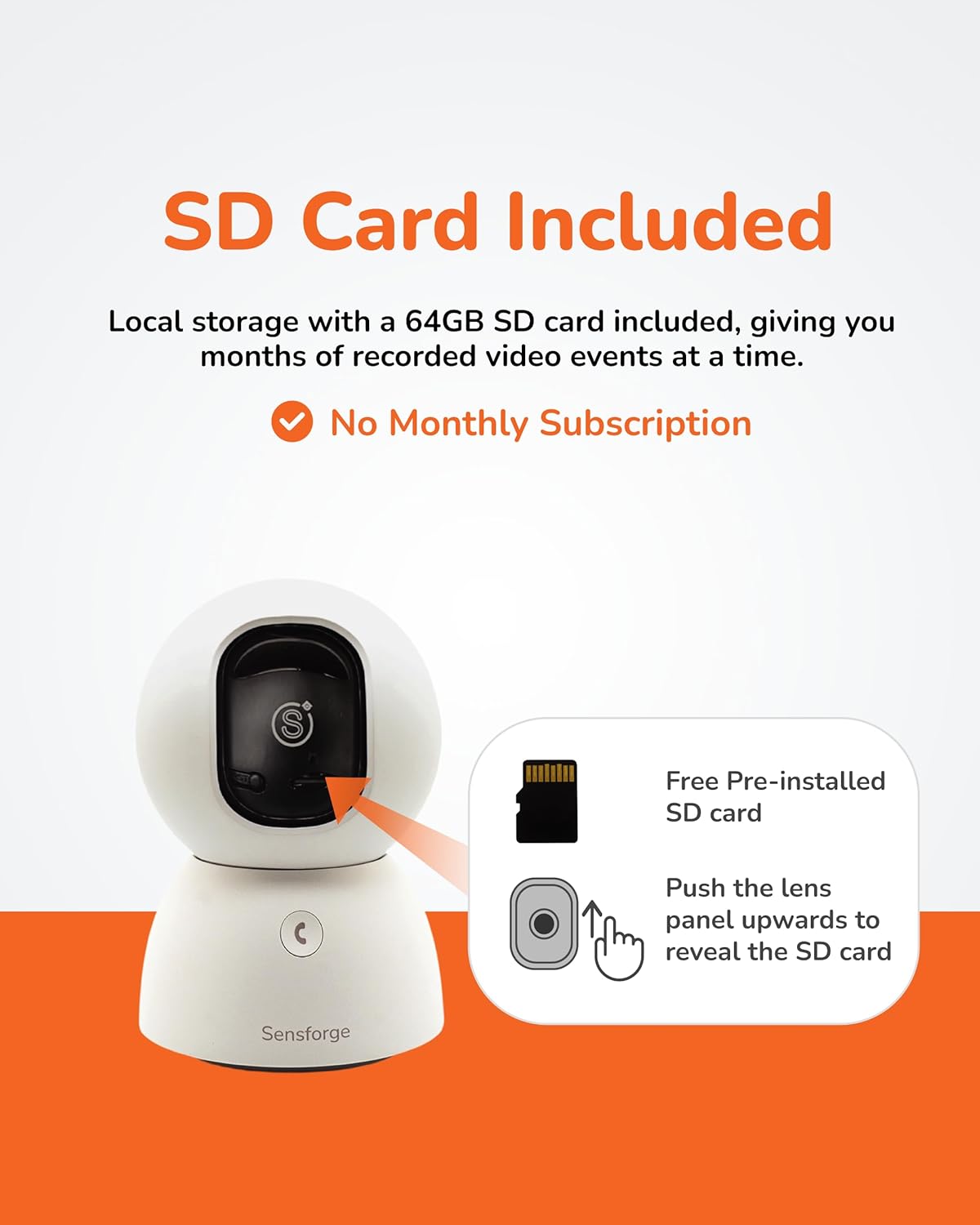 Sensforge Cámara de seguridad recargable de 2.5K para interiores, d...