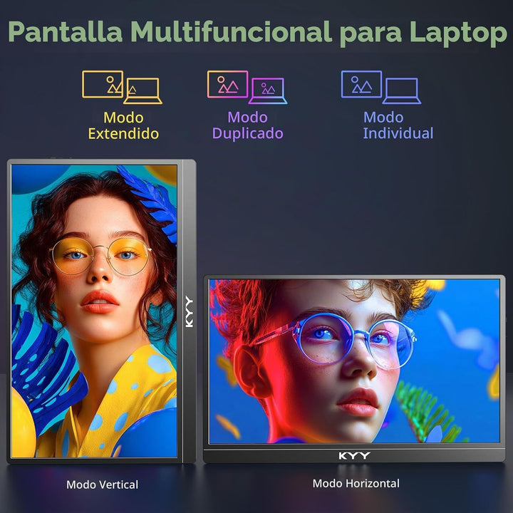 KYY Monitor portátil 4K para computadora portátil, monitor de viaje...