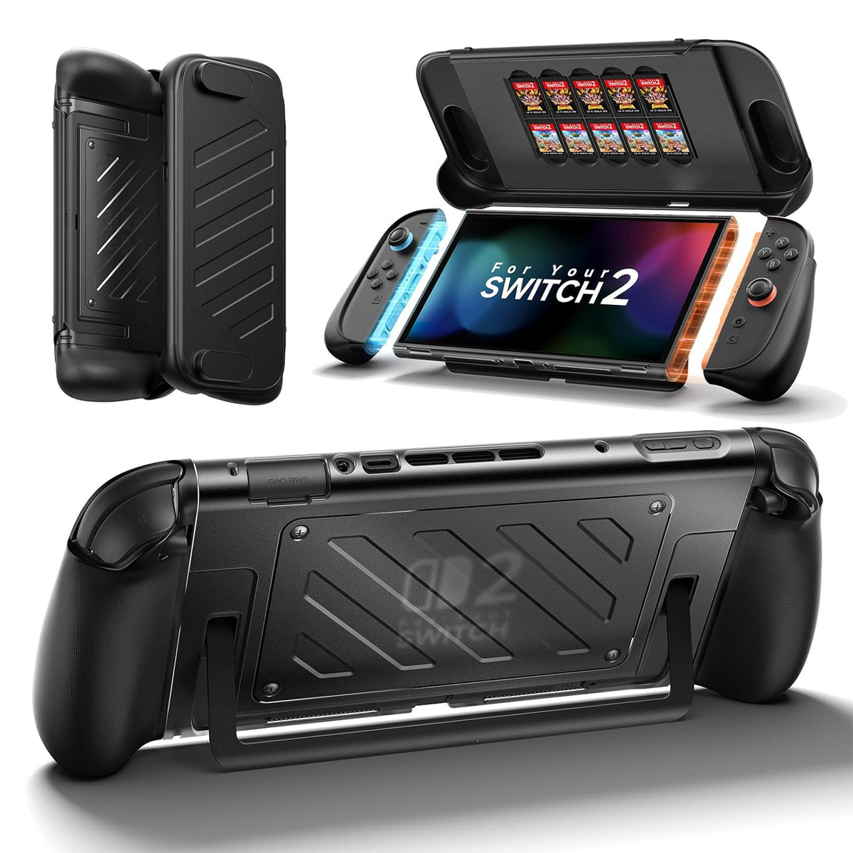 JSAUX Funda protectora dividida para Switch 2 con cubierta frontal