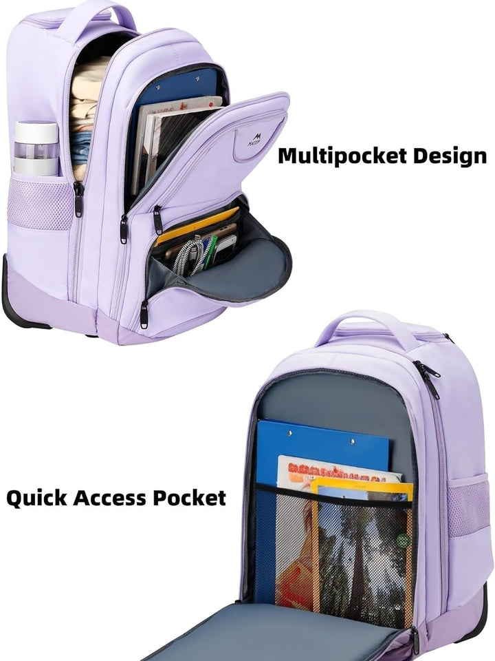 MATEIN Mochila con ruedas para mujer, mochilas de viaje para laptop...