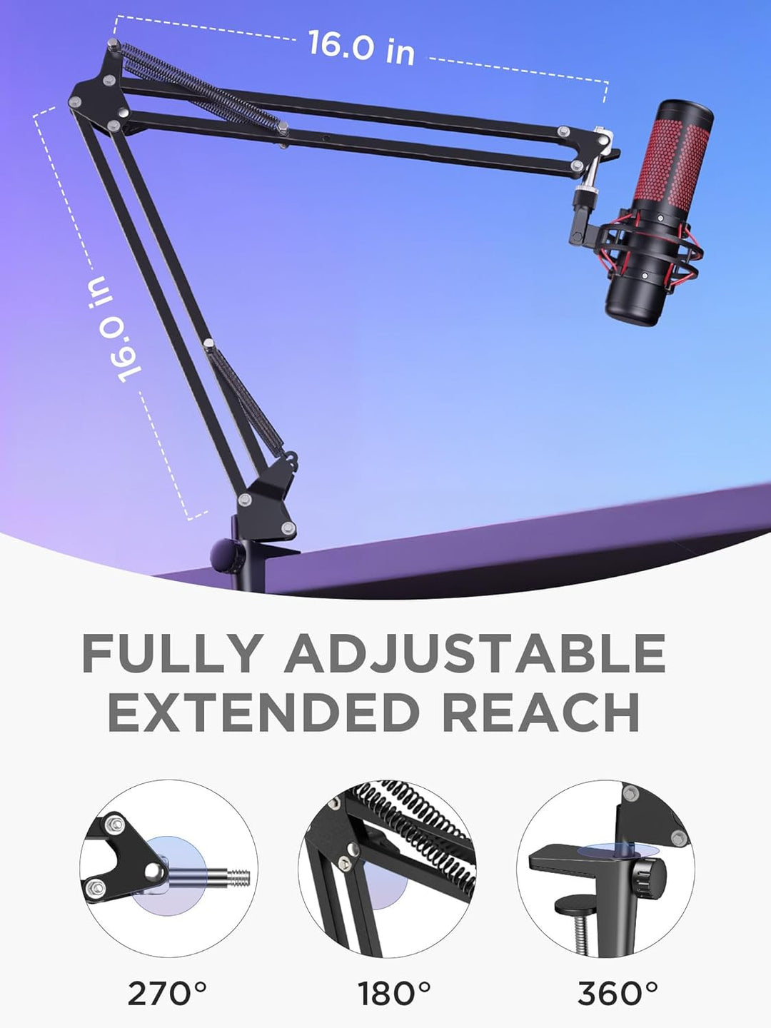 InnoGear Soporte de micrófono con brazo de brazo para Blue Yeti Hyp...