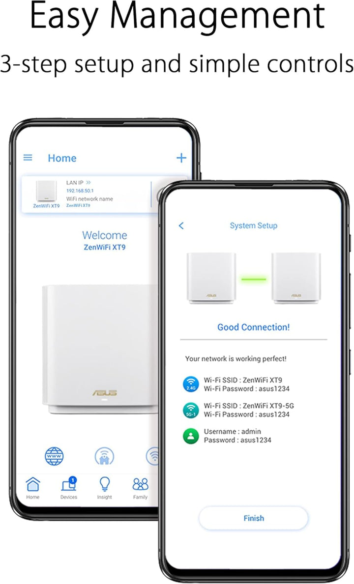 ASUS ZenWiFi XT9 AX7800 Tri-Band WiFi6 Mesh WiFiSystem (paquete de...