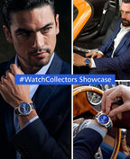 ROCOSJEWE Reloj mecánico automático de lujo para hombre, correa de cuero luminosa de cielo nocturno, impermeable, visualización de fecha, relojes de negocios de moda para hombres RW0108