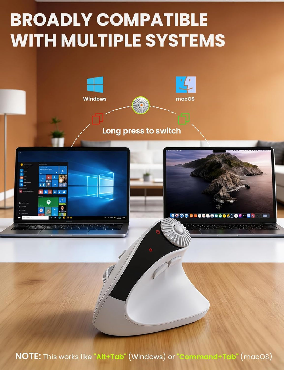 SABLUTE MAM51 Ratón ergonómico inalámbrico con rueda de desplazamie...