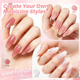 VANREESA Juego de 24 esmaltes de uñas de gel de gelatina, suave, bl...