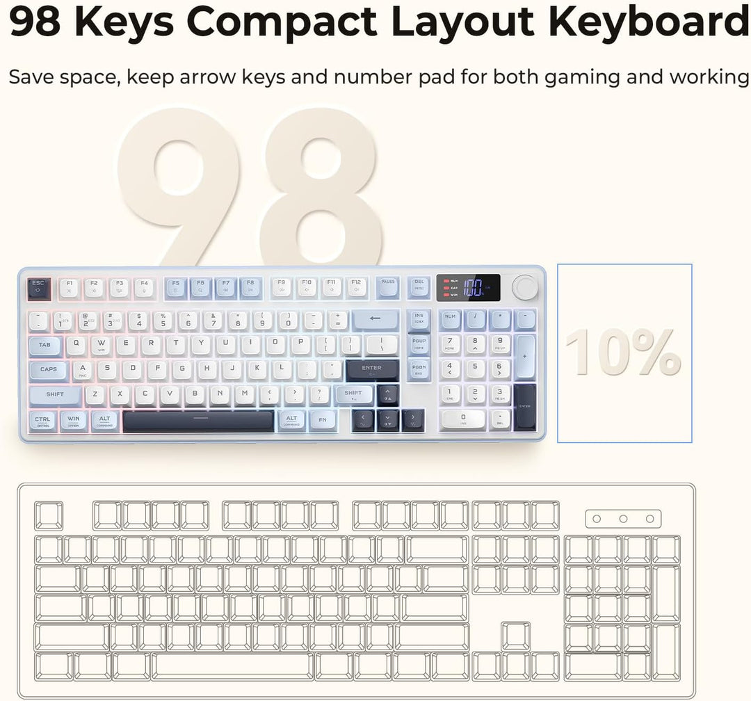 Redragon Teclado inalámbrico para juegos, teclado de computadora RG...