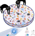 ORSDA Pelota interactiva de juguetes para gatos, bola automática de rodadura rápida en bolsa, escondite para gatos de interior, juguete móvil activado por chirridos de movimiento, alfombrilla de 5