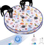 ORSDA Pelota interactiva de juguetes para gatos, bola automática de rodadura rápida en bolsa, escondite para gatos de interior, juguete móvil activado por chirridos de movimiento, alfombrilla de 5