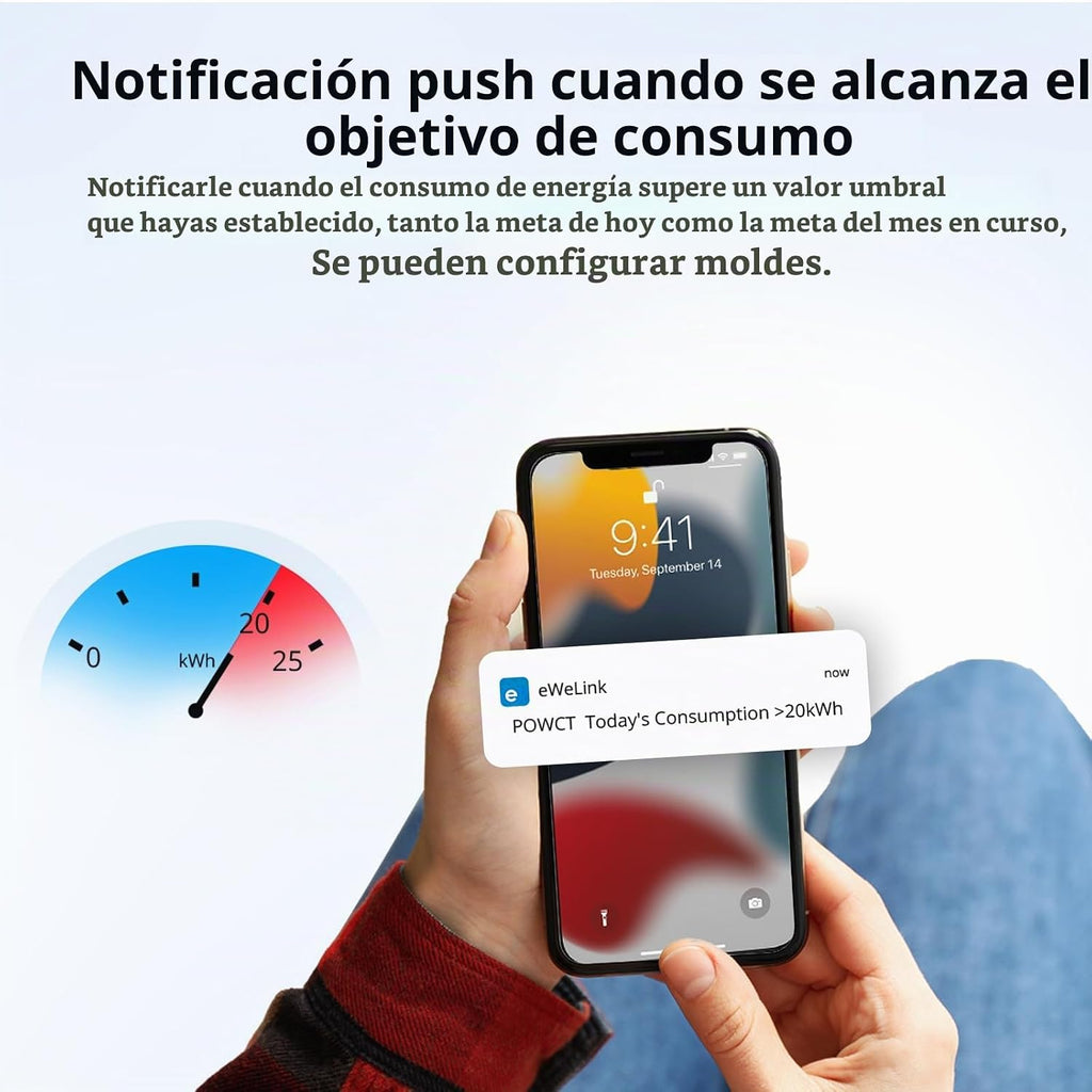 SONOFF POWCT - Medidor de potencia inteligente, interruptor conectado WiFi con protección contra sobrecarga, monitoreo de energía en tiempo real, pantalla LCD, funciona con Amazon Alexa/Google Home/IFTTT