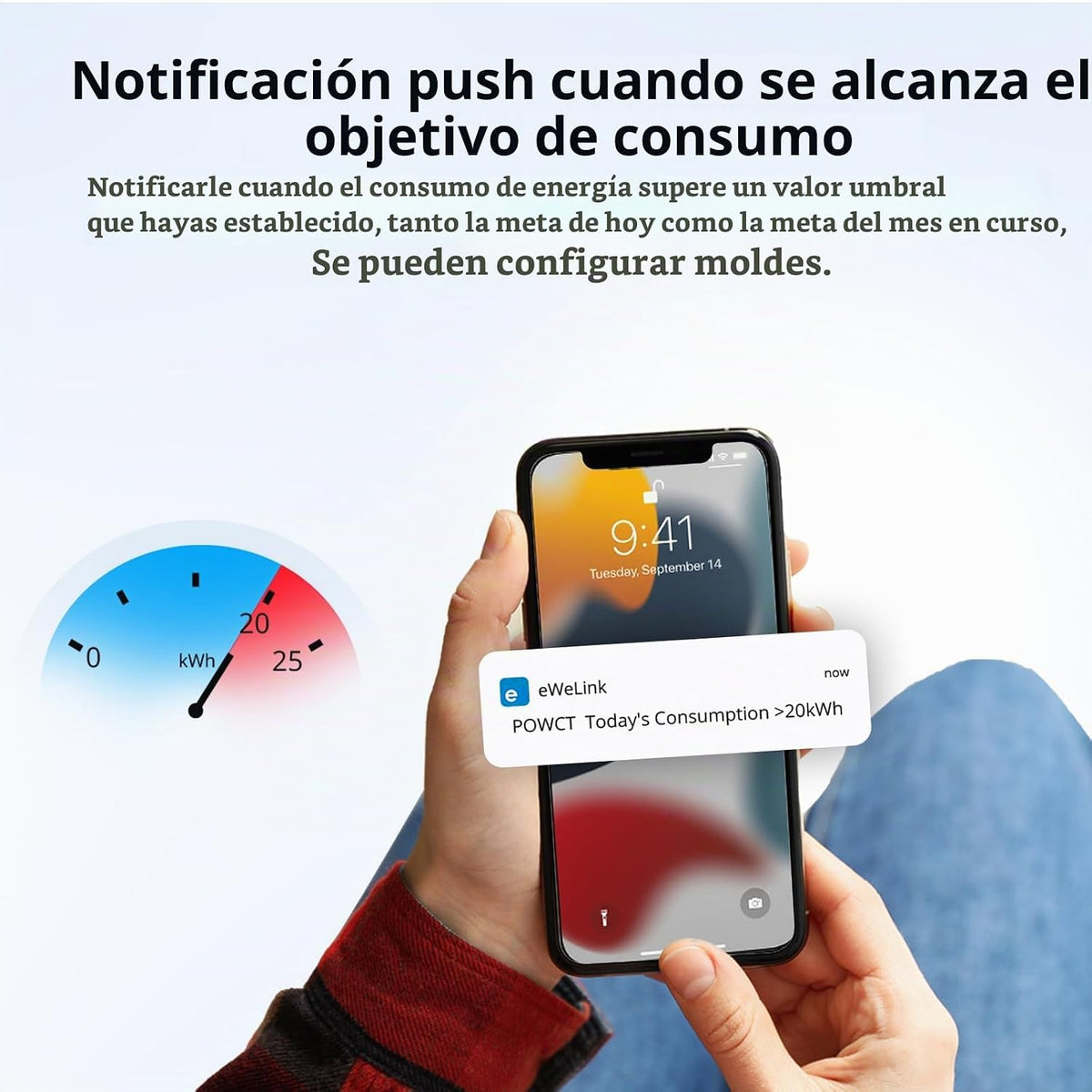 SONOFF POWCT - Medidor de potencia inteligente, interruptor conectado WiFi con protección contra sobrecarga, monitoreo de energía en tiempo real, pantalla LCD, funciona con Amazon Alexa/Google Home/IFTTT