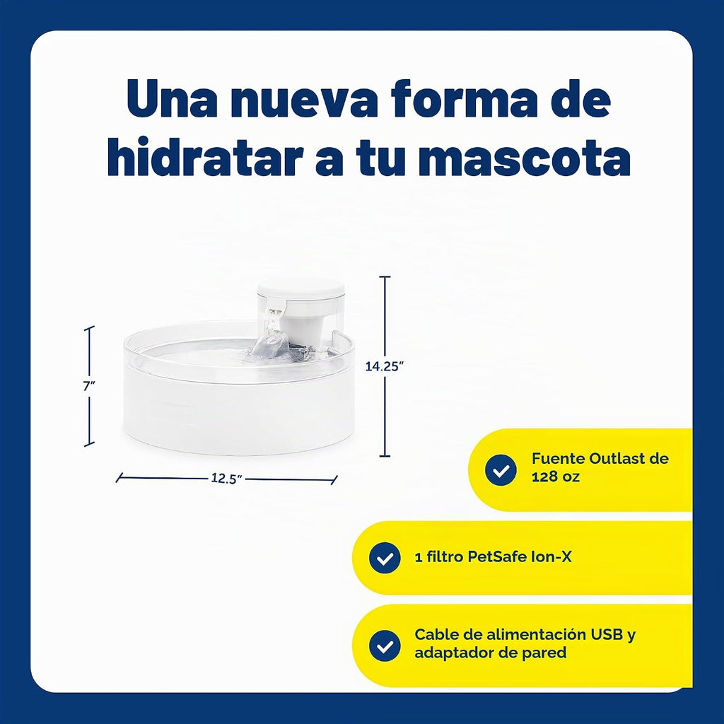 PetSafe Outlast - Fuente de agua para perros sin bombeo, 128 onzas