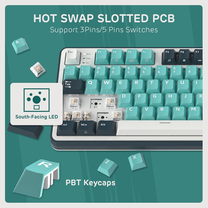 RK ROYAL KLUDGE S98 Teclado mecánico con pantalla inteligente y per...