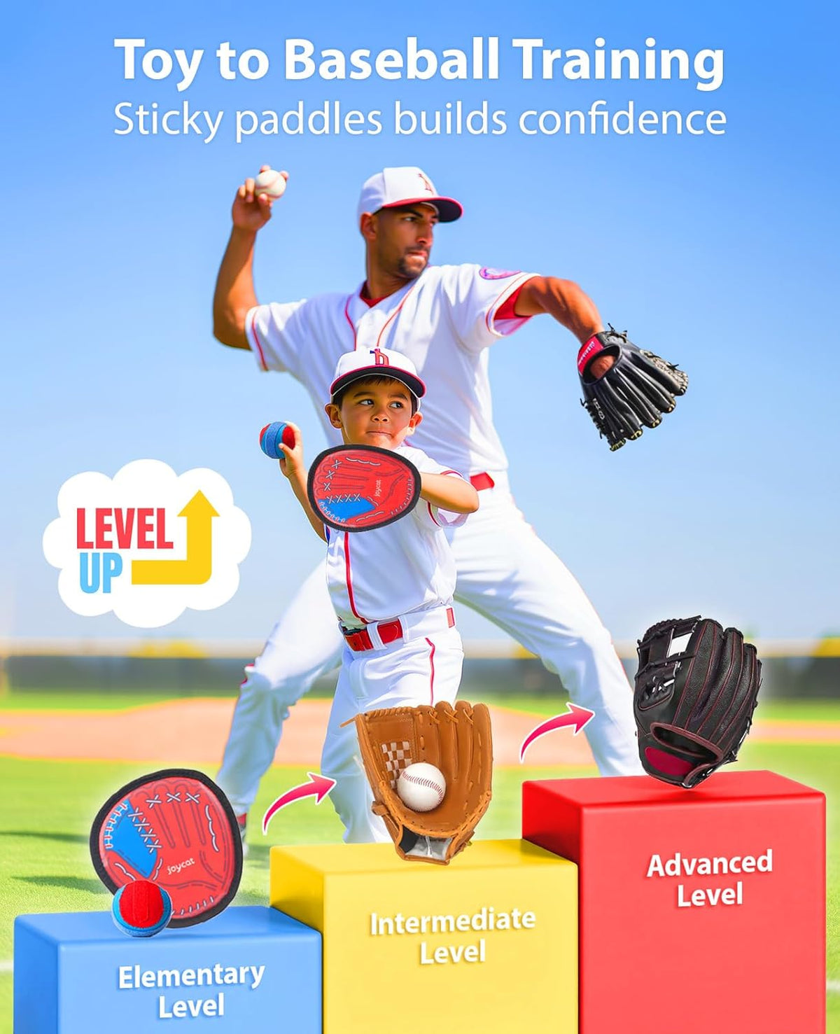 JoyCat Juego de pelota para tirar y atrapar para niños, juego de 4 bolas