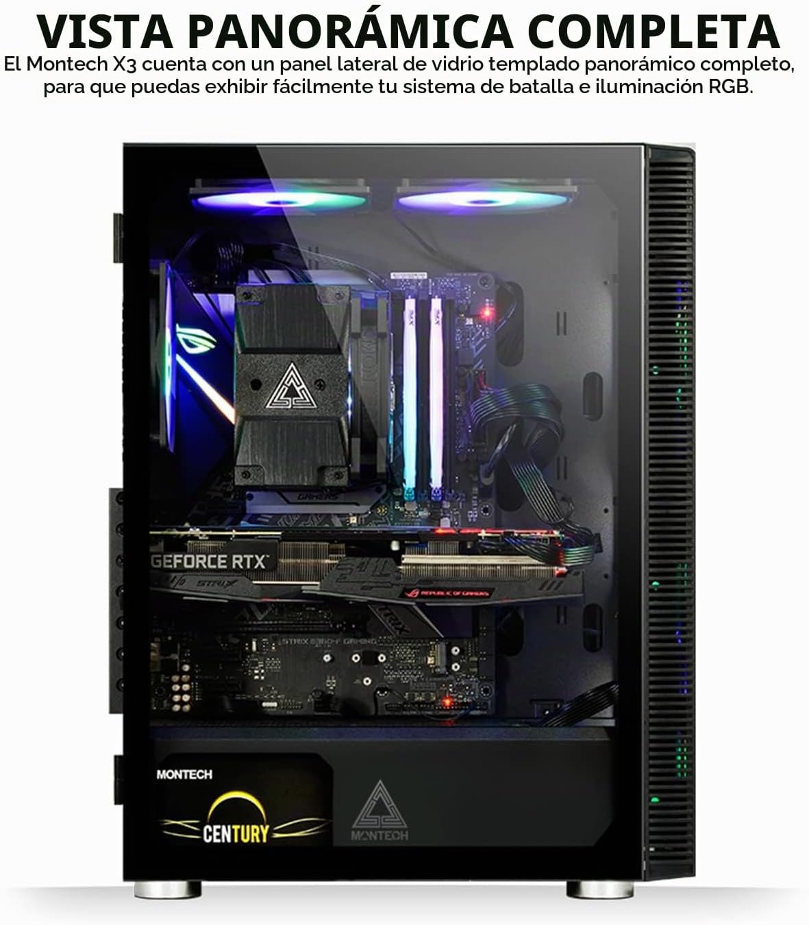 Montech X3 Mesh, 6 ventiladores - 3X 140mm &amp; 3X 120mm Ventilado...