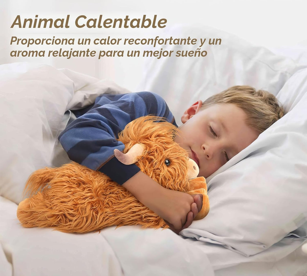 Highland Cow - Animales de peluche para microondas, Vaca A-Highland -1