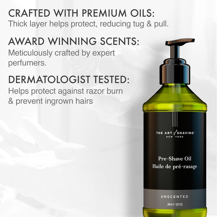 El arte de afeitar el aceite de barba pre afeitado para hombres