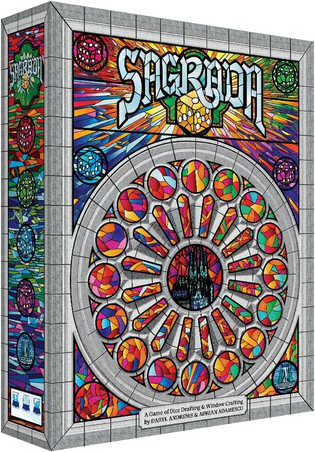 Juego de mesa Sagrada | Juego familiar para niños y adultos | Juego de estrategia de selección y colocación de dados | A partir de 10 años | 1 a 4 jugadores | por Floodgate Games