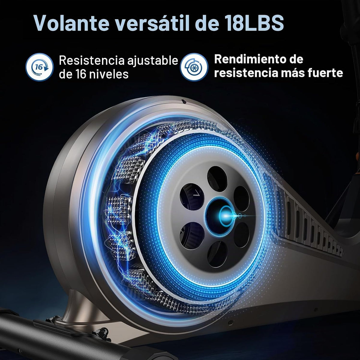 Niceday Máquina elíptica de ejercicios, máquina elíptica para el hogar, entrenador elíptico magnético con zancada de 15.5 a 19 pulgadas, 16 niveles de resistencia, capacidad de carga de 400 libras