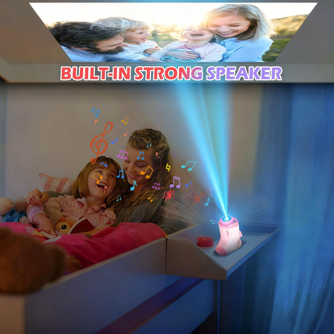 Uffylle Cámara para niños con proyector, selfie de pantalla grande...