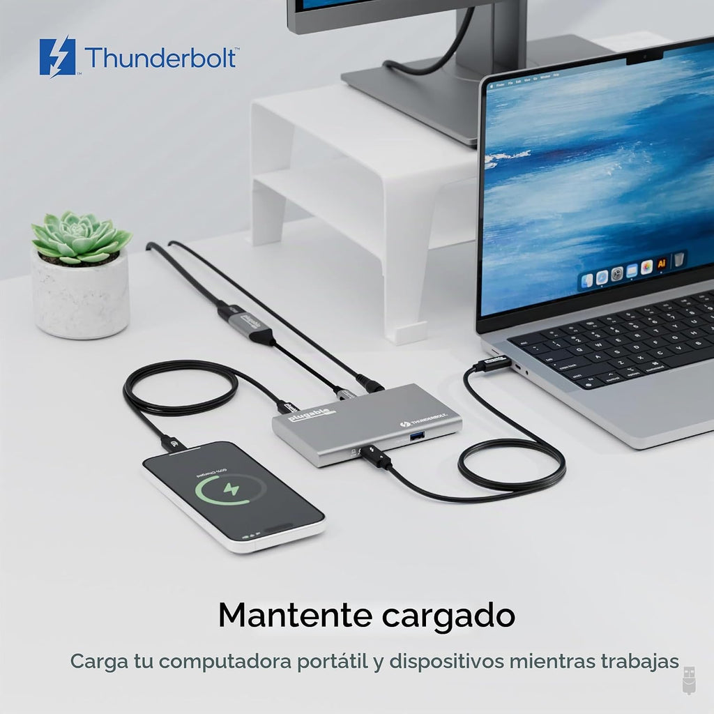 Hub Thunderbolt 4 5 en 1 enchufable, adaptador HDMI 4K incluido