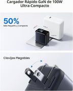 Baseus PicoGo Pro AH22 Cargador USB C de 100 W de carga rápida con pantalla