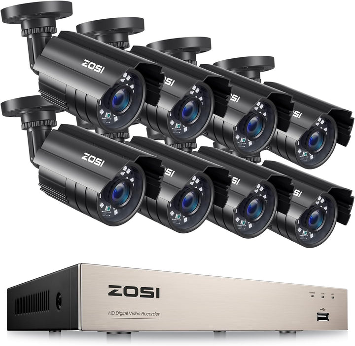 ZOSI - Sistema de cámara de seguridad de 8 canales, 5MP Lite con de...