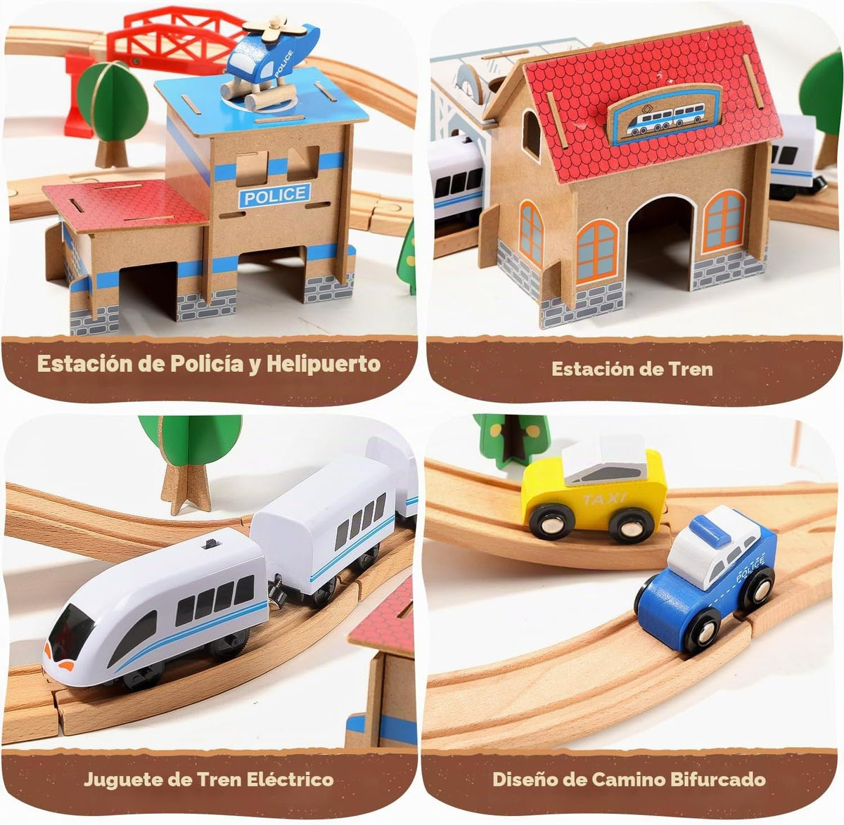 Juguete eléctrico de madera para niños de 3, 4, 5 años