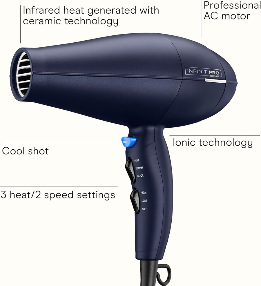 Secador de pelo Infiniti Pro Conair con difusor innovador, mejora r...