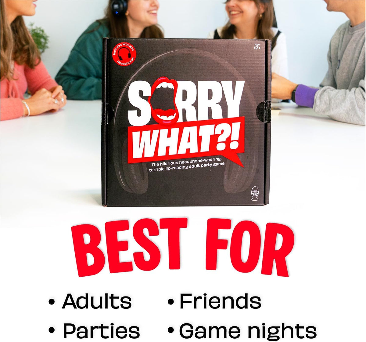 Sorry What - Award Winning Headphone Challenge Party Game para Adults 17+