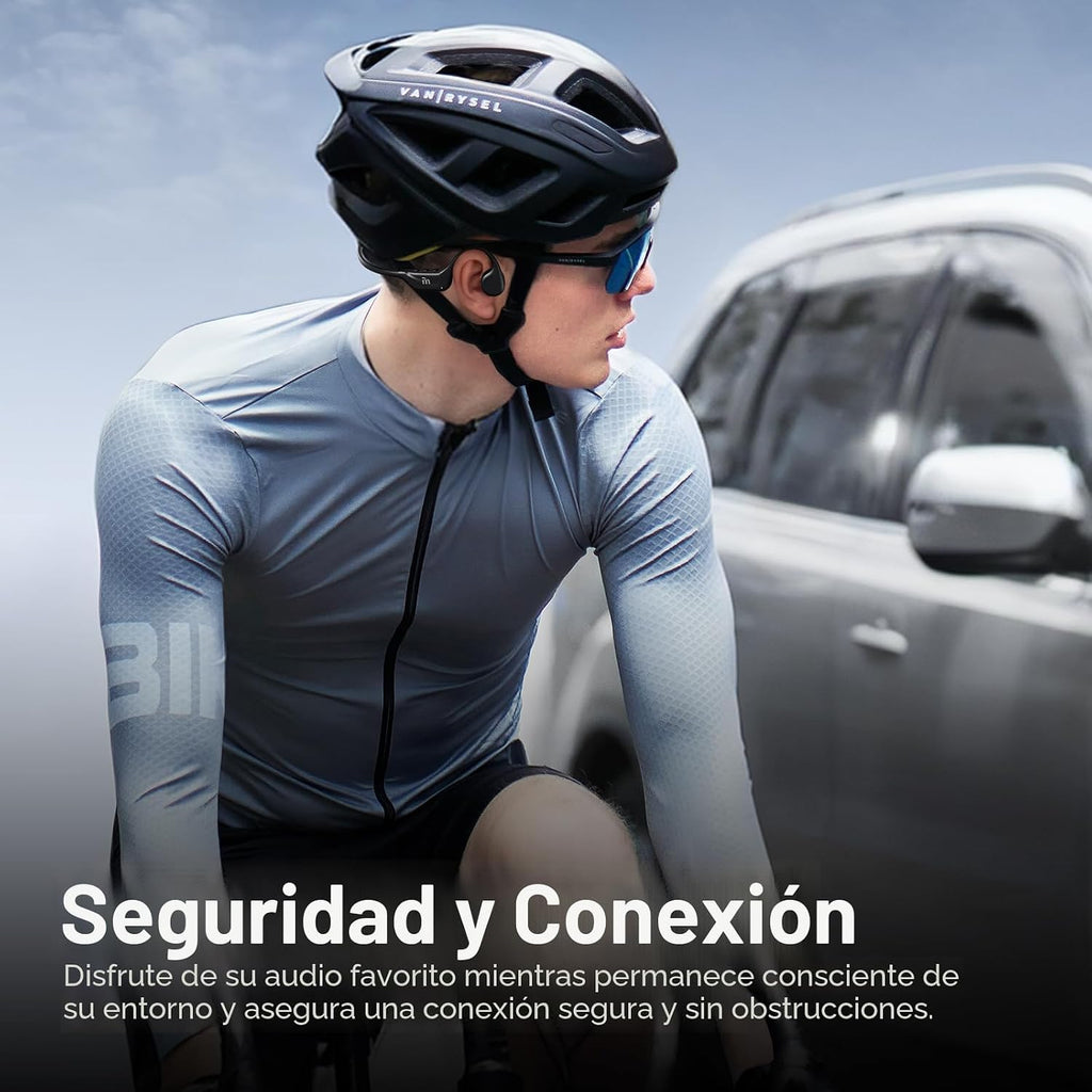 MRYTKY Auriculares de conducción ósea, auriculares de oreja abierta Bluetooth5.4 con micrófono, auriculares inalámbricos de 10 horas de reproducción, auriculares deportivos impermeables adecuados para