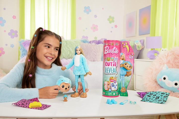 Muñeca Barbie Cutie Reveal y Accesorios con Disfraz de Animal y 10...