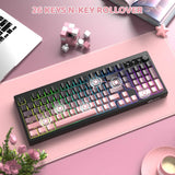 FREEWOLF K100 Teclado inalámbrico silencioso cremoso para juegos de...