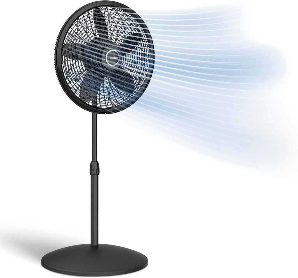 Ventilador de pedestal, ajustable, Negro, 18-pulgadas Lasko Product...