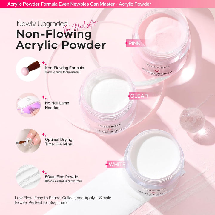Glamonade Kit de uñas acrílicas para principiantes: juego de uñas p...