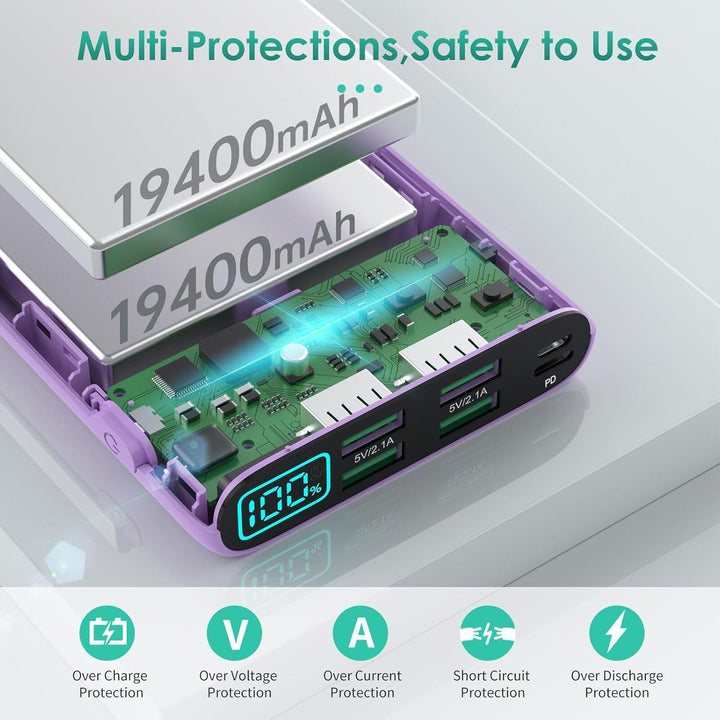 Cargador portátil de 38800 mAh, banco de energía con pantalla LCD,...