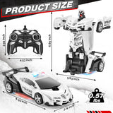 Coche Transformador de Control Remoto 2.4G, Juguete de Coche de Pol...