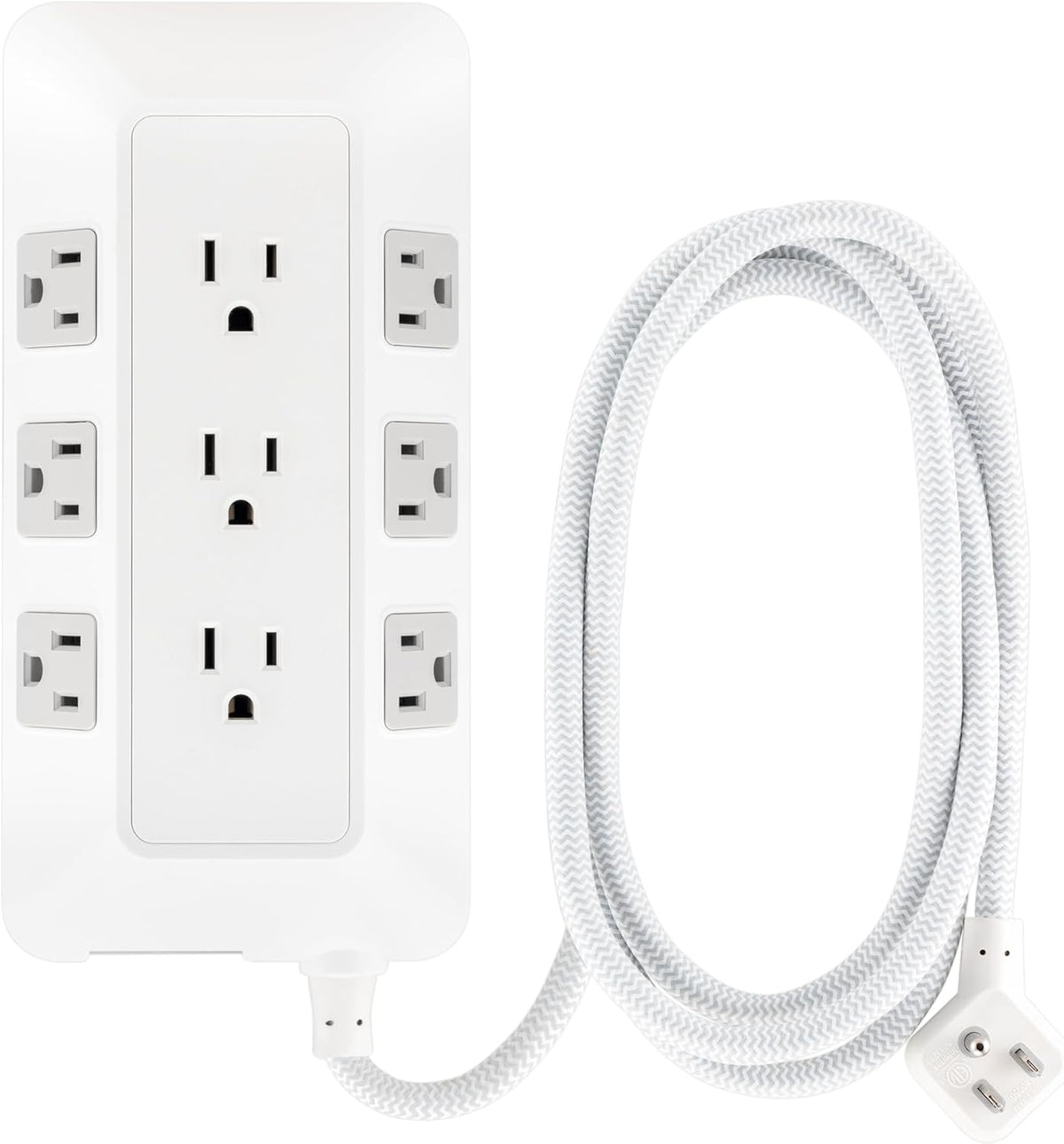 Regleta con protector contra sobretensiones GE, cable de extensión trenzado de 6 pies