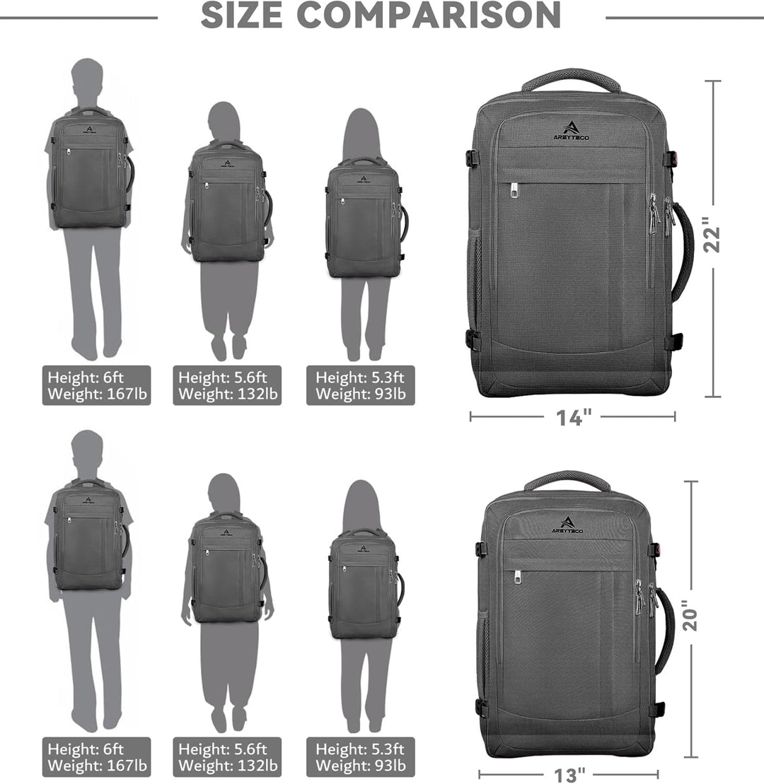 AREYTECO Mochila de viaje para laptop de 60 L para hombres, mochila...