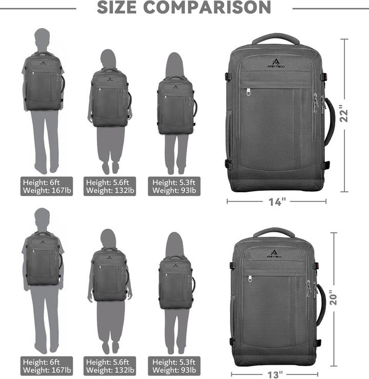 AREYTECO Mochila de viaje para laptop de 60 L para hombres, mochila...
