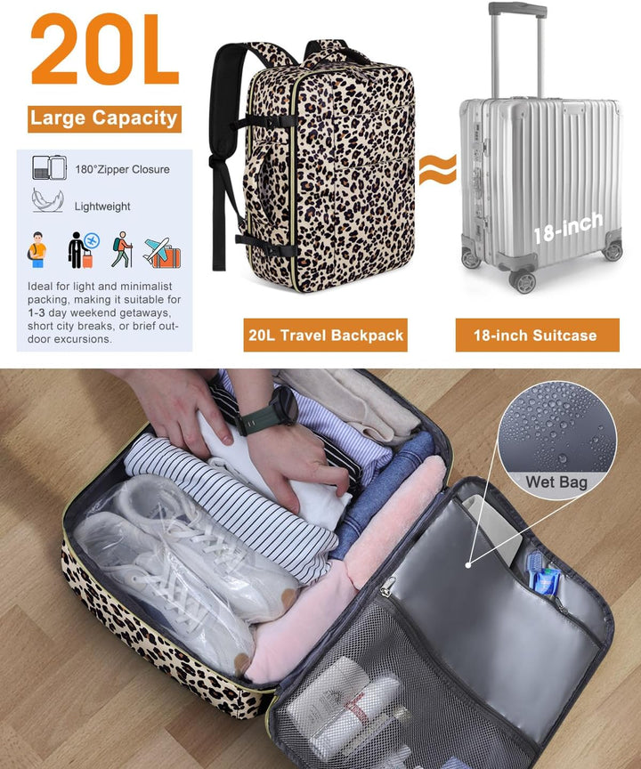Mochila de viaje Capolo para mujeres y hombres, mochila impermeable...